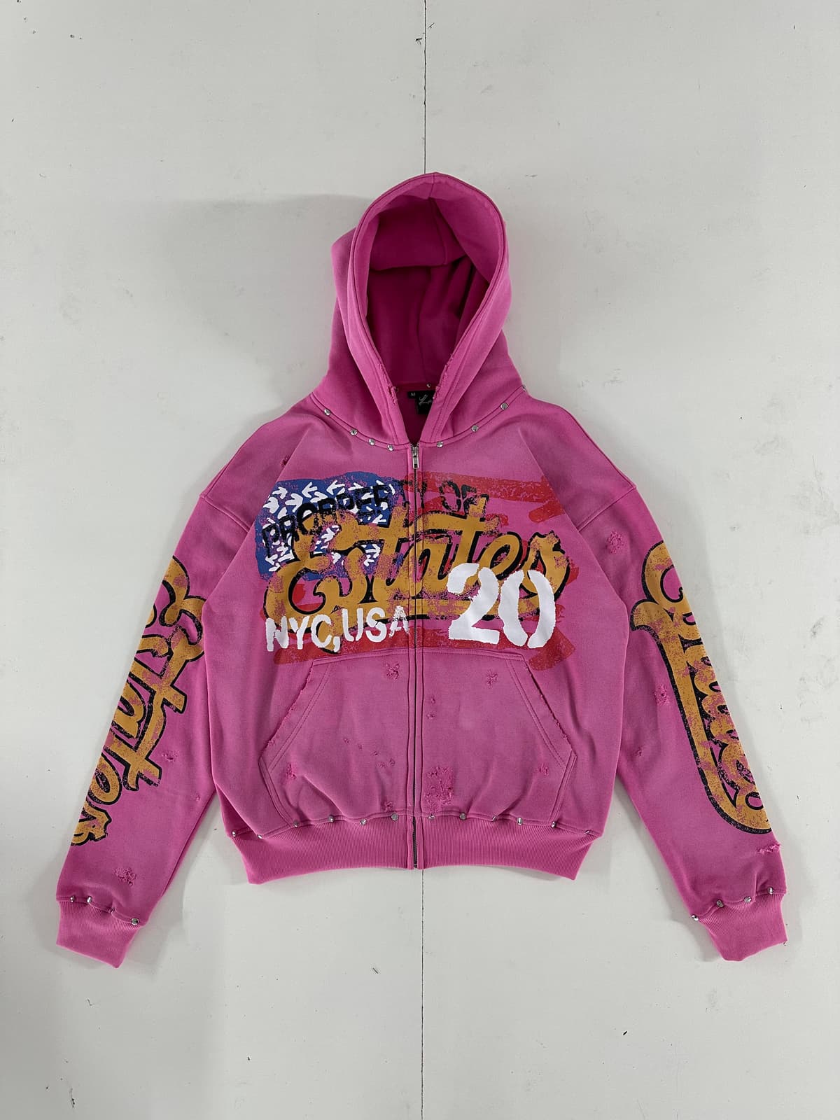 Pink States 20 NYC Flag Hoodie