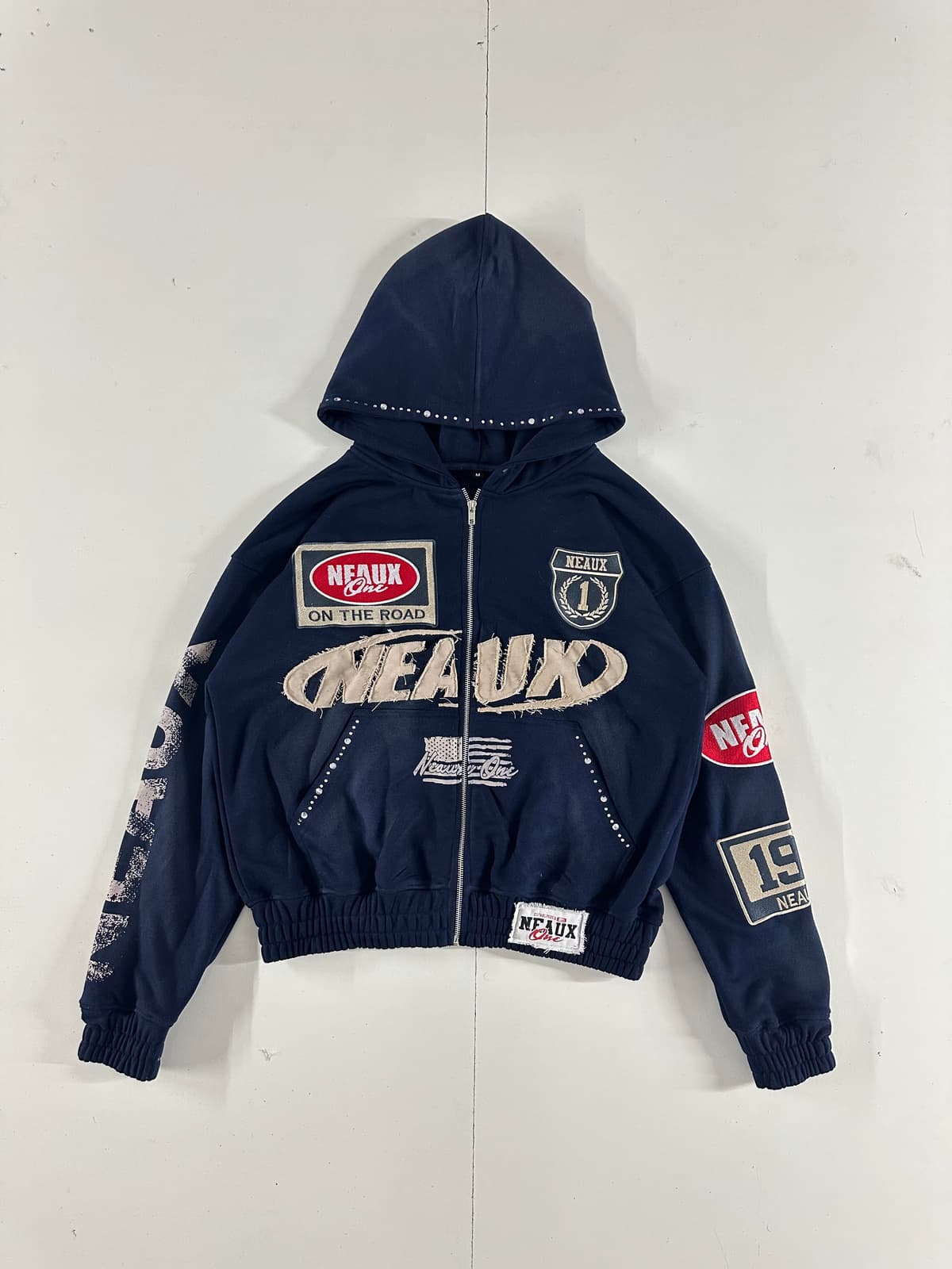 Neaux Patchwork Navy Hoodie