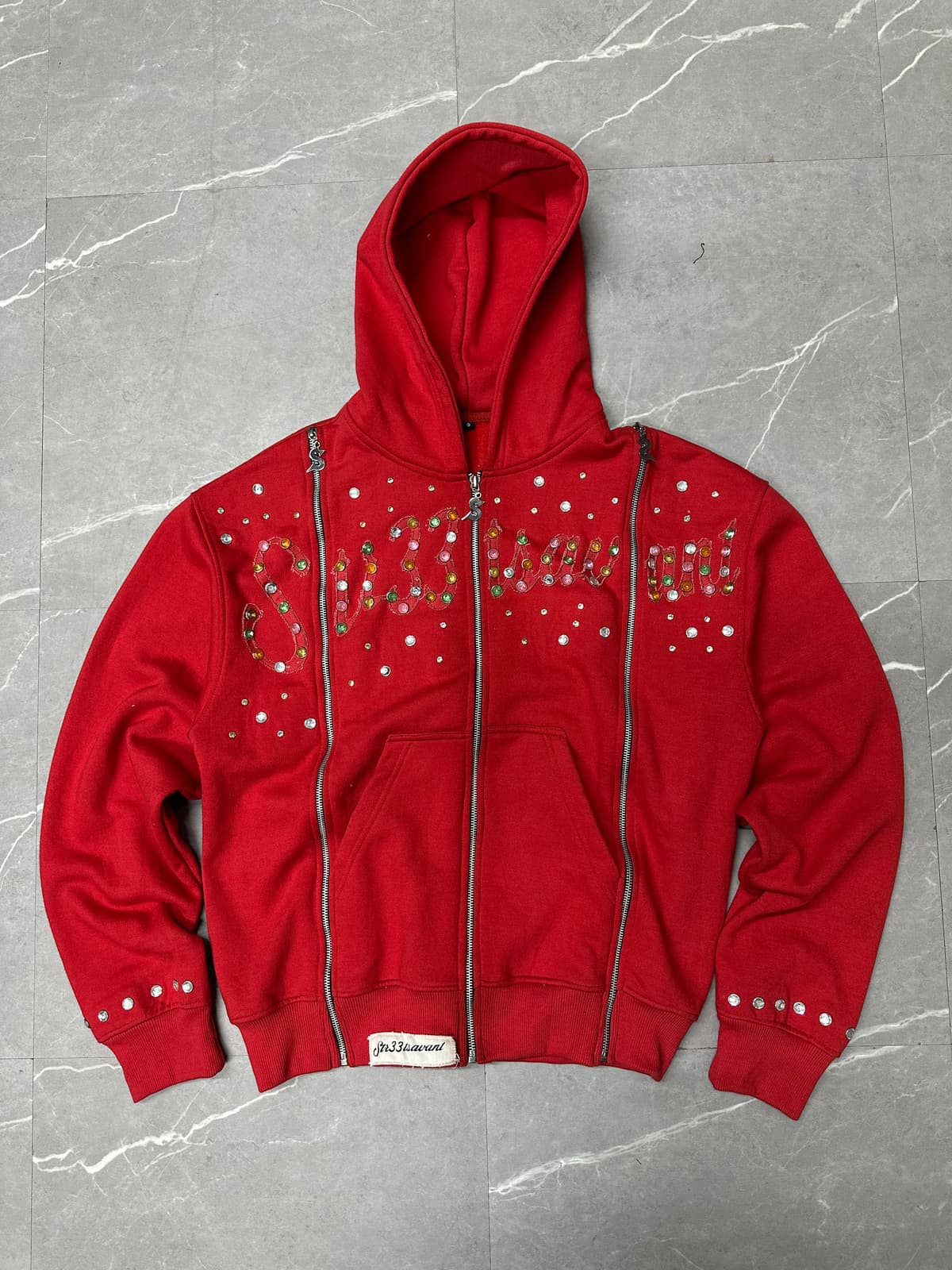 Triple-Zip Gemstone Hoodie