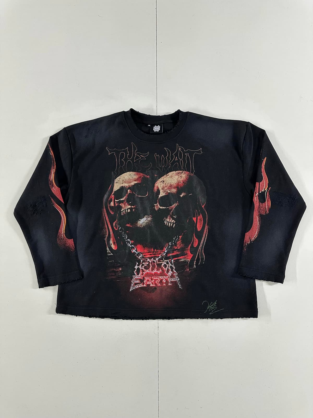 Twin Skulls Flame Top