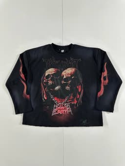 Twin Skulls Flame Top