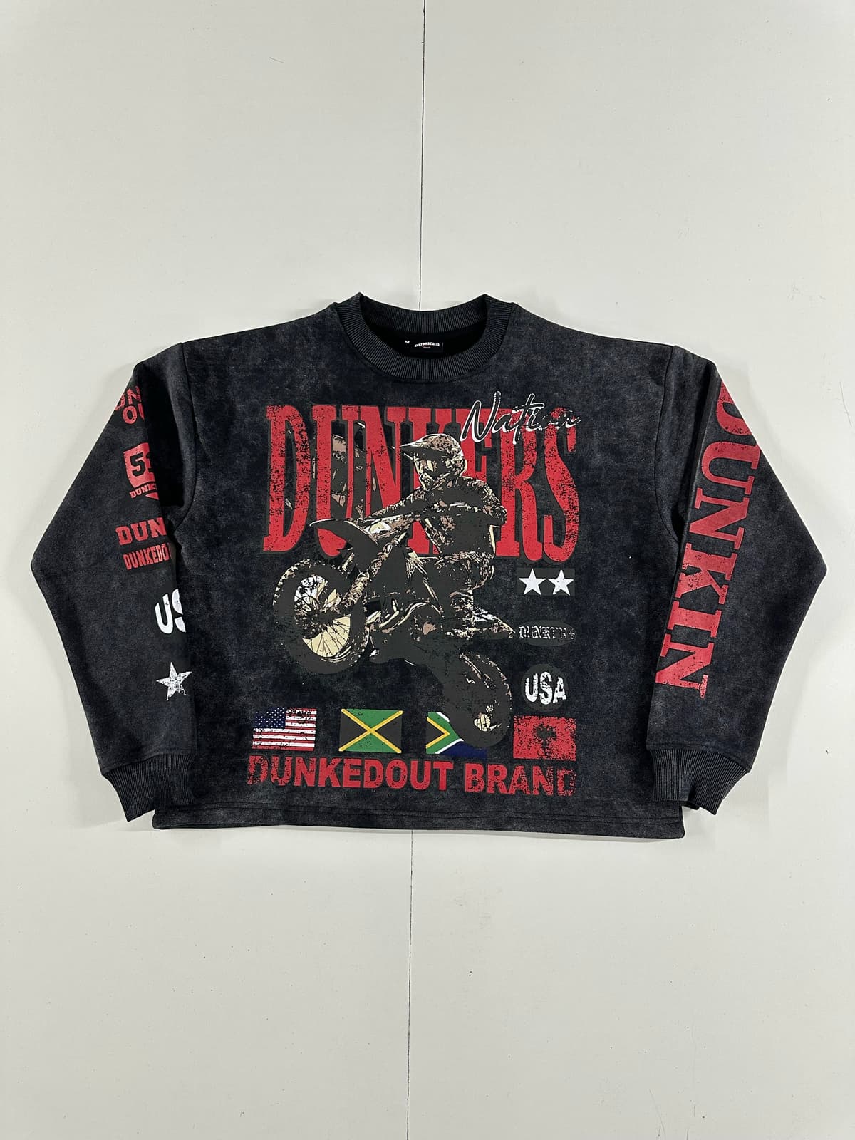 Dunkers Acid-Wash Moto Top (Black)