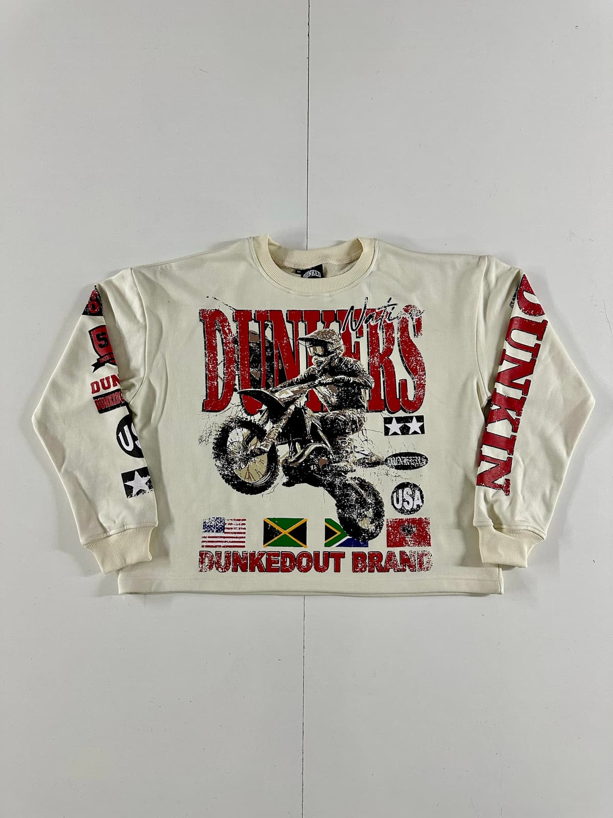 Dunkers Acid-Wash Moto Top (Cream)