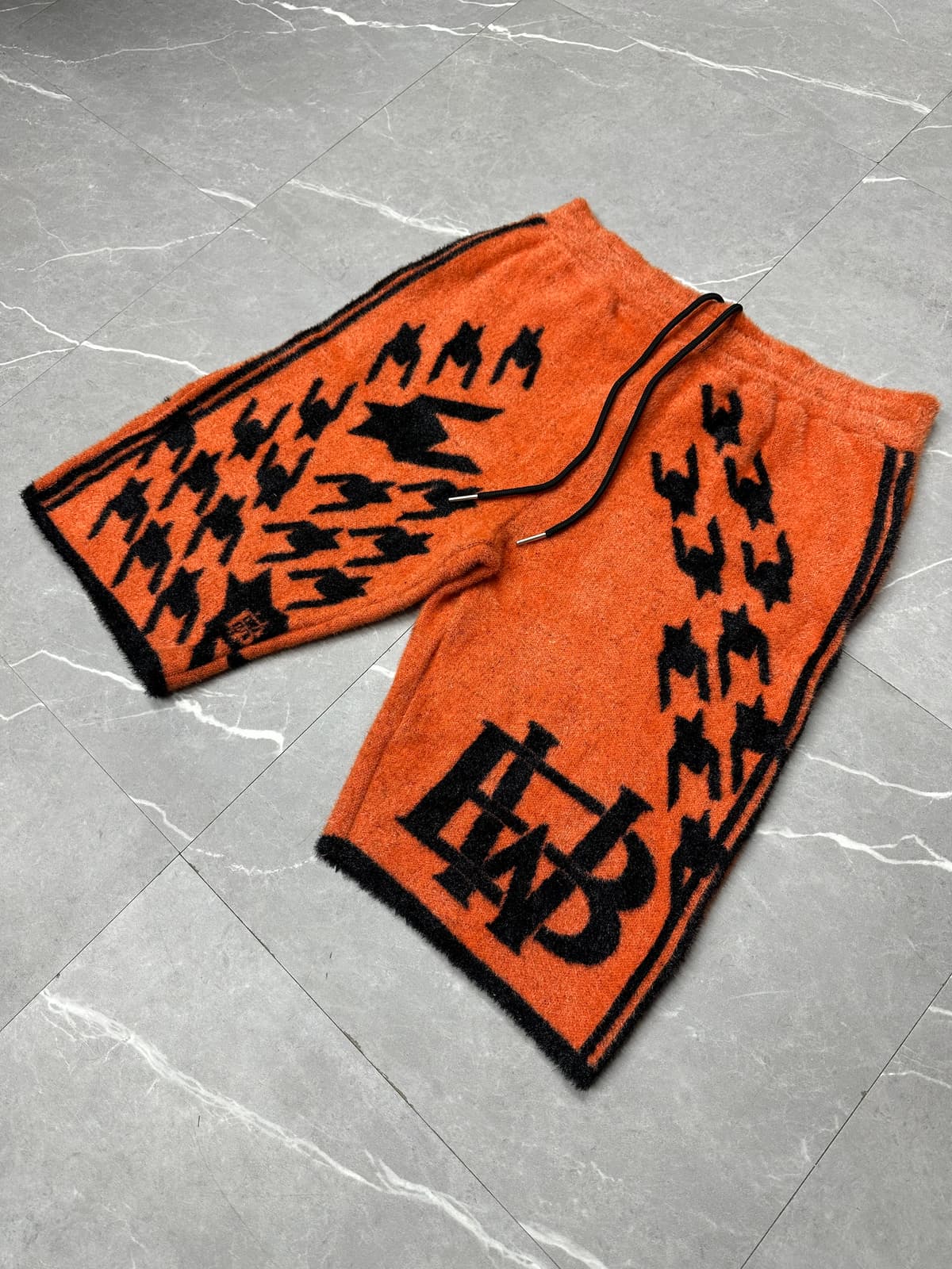 Houndstooth Mohair Knit Shorts