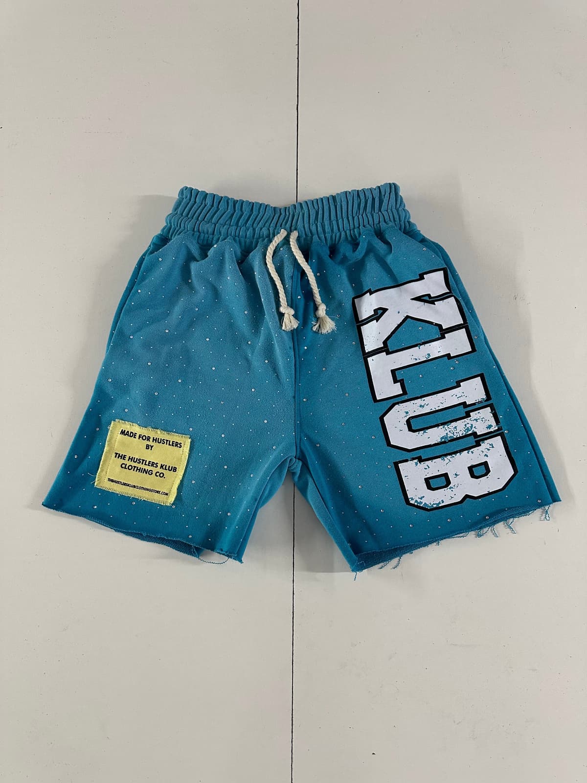 KLUB Rhinestone Patch Shorts (Teal)