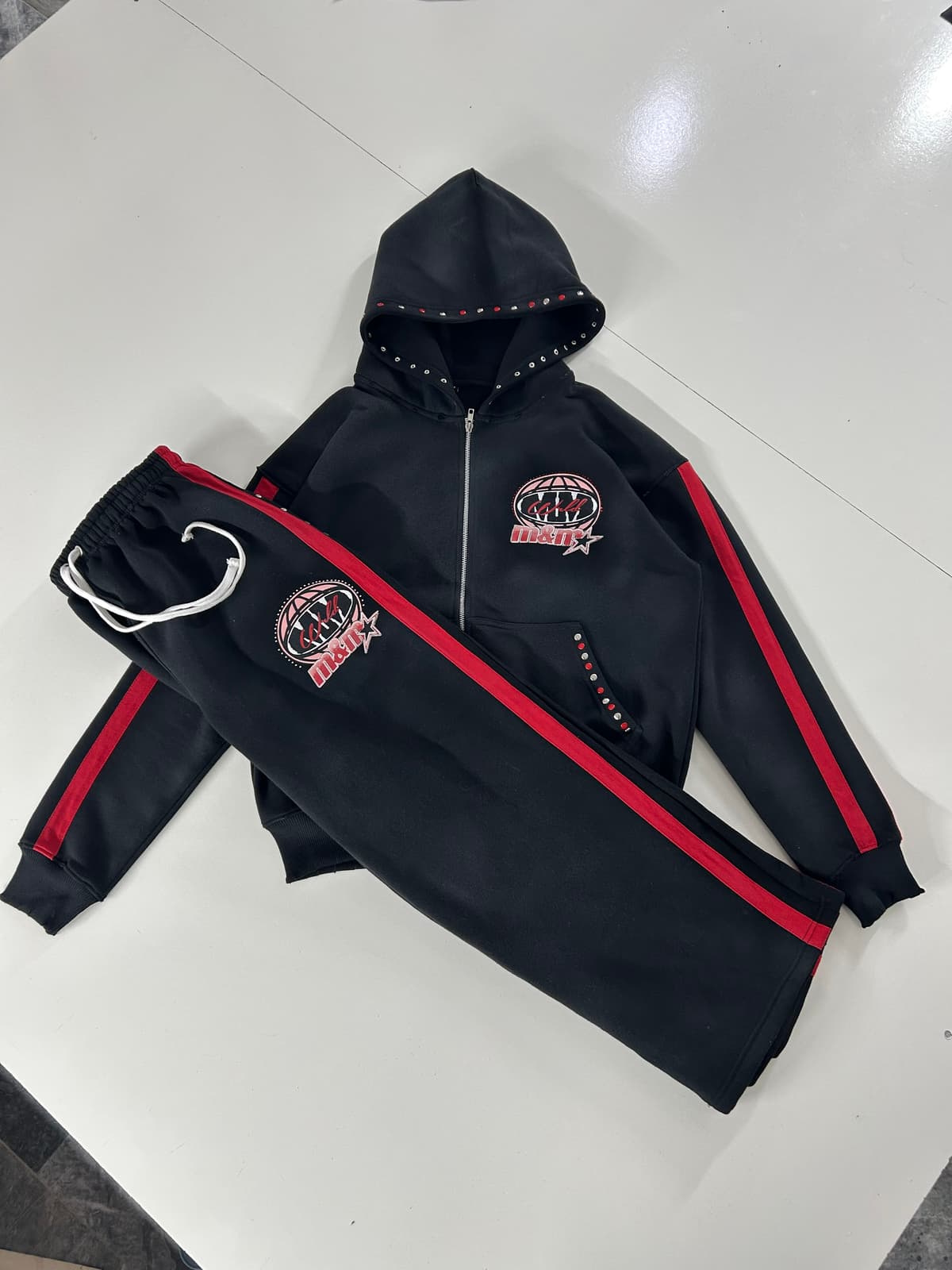 Striped Globe Stud Set