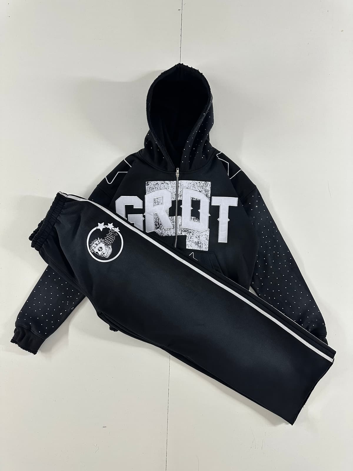 Grot Rhinestone Stripe Set (Black)