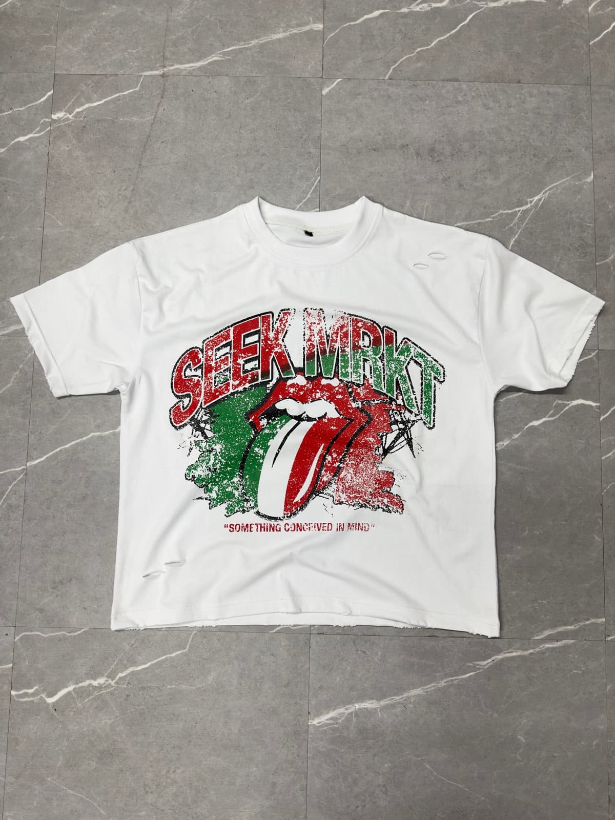 Summer White Distressed Graphic Tee