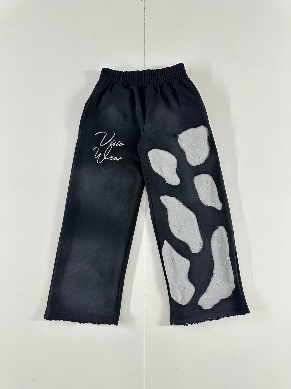 Visio Wear Rhinestone Cutout Pants