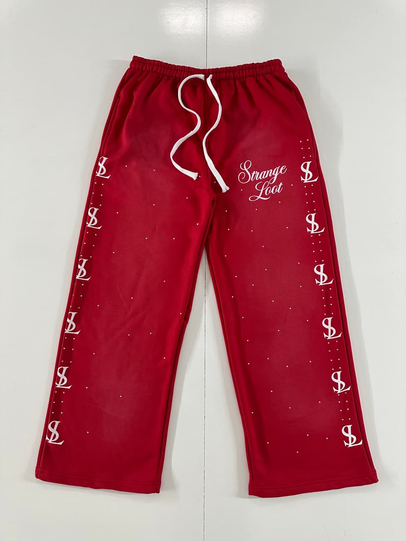 Strange Loot Rhinestone Pants (Red)