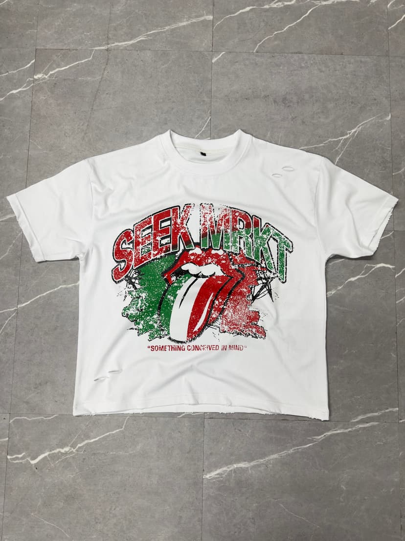 Summer White Distressed Graphic Tee