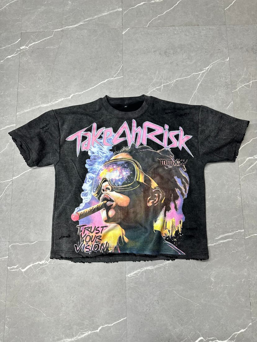 Acid-Washed 'Take A Risk' Vision Tee